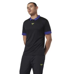 Bluza Męskie Reebok Classic Football Polo Czarne PL 93CIZLD